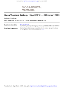 25 February 1999 −− Glenn Theodore Seaborg. 19 April 1912