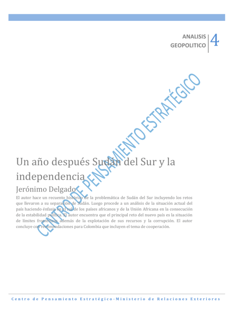 Un A o Despu s Sud n Del Sur Y La Independencia