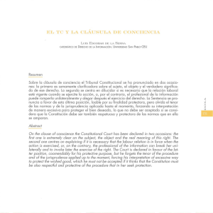 Sobre la cláusula de conciencia el Tribunal Constitucional se ha