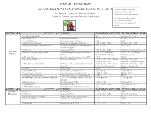 kemp mill elementary school calendar / calendario escolar 2015
