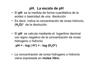 pH. La escala de pH