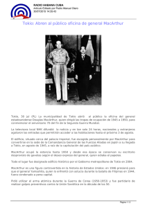 Tokio: Abren al público oficina de general MacArthur
