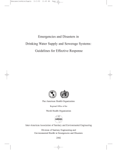 2002. Emergencies and Disasters in Drinking Water Supply and
