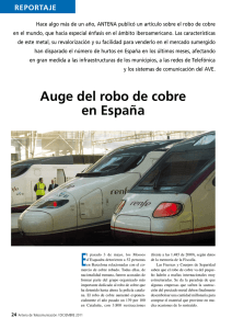 Auge del robo de cobre en España REPORTAJE