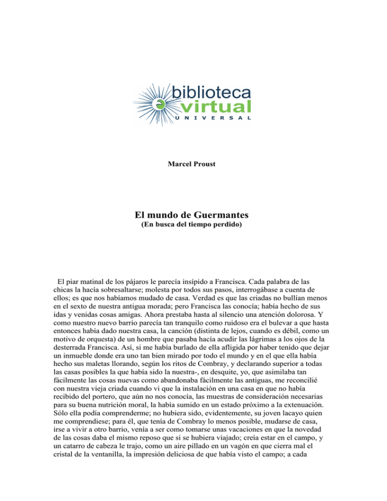 El Mundo De Guermantes Biblioteca Virtual Universal