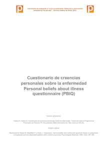 Cuestionario de creencias personales sobre la enfermedad