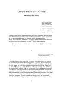 EL TRABAJO INTERIOR DE ZARATUSTRA Francis García Collado