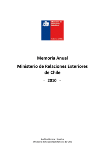 Memoria Anual Ministerio de Relaciones Exteriores de Chile
