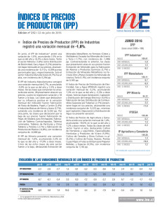 ÍNDICES DE prECIoS DE proDuCtor (Ipp)