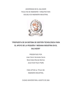 “PROPUESTA DE UN SISTEMA DE GESTIÓN TECNOLÓGICA