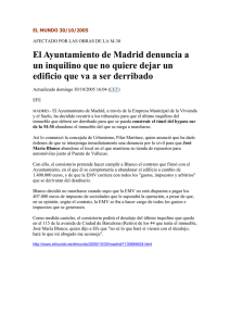 El Ayuntamiento de Madrid denuncia a un inquilino