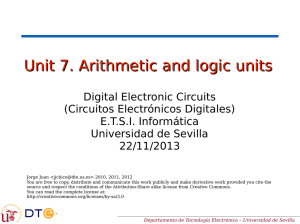 Unit 7. Arithmetic and logic units