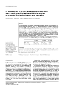 La intolerancia a la glucosa aumenta el índice de masa ventricular