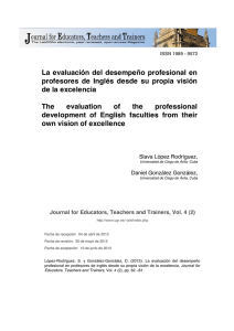 La evaluación del desempeño profesional en profesores de Inglés