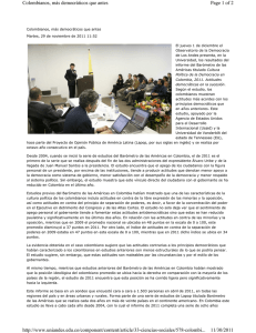 11.29.11 on UNIANDES: "Colombianos, más democráticos que antes"