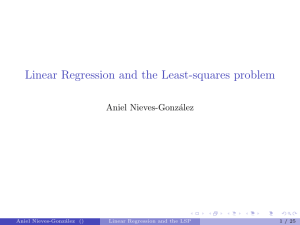 Lecture on Introduction to Linear Regression