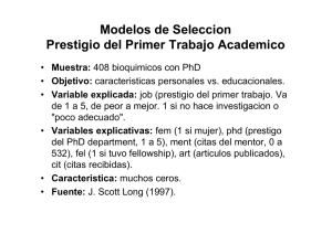 Modelos de Seleccion Prestigio del Primer Trabajo Academico