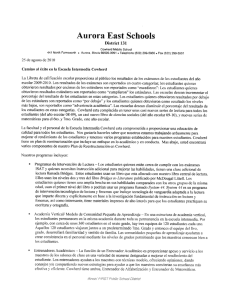 Carta de Mejoramiento - East Aurora Home Page