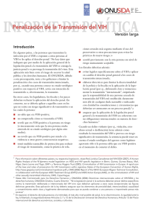 INFORME DE POLÍTICA : Penalización de la Transmisión del VIH