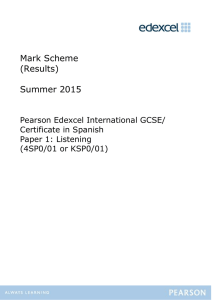 Mark Scheme (Results) Summer 2015 - Edexcel