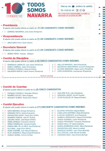 Papeletas de votación del X Congreso de UPN