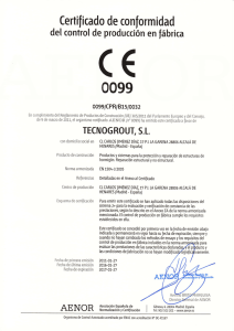 Certificado de Conformidad CE Reparación Estructural