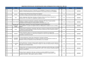 Protocolos de Investigación Clínica aprobados año 2013