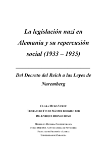 La legislación nazi en Alemania y su repercusión social (1933