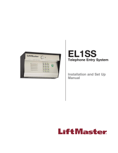 0137632 EL1SS Installation and Programming Manual