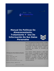 Manual De Políticas De Almacenamiento, Tratamiento Y Uso De