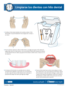 Limpiarse los dientes con hilo dental