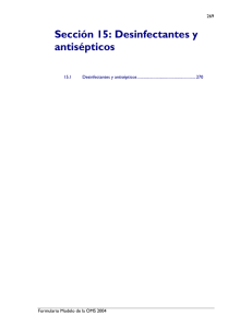 Sección 15: Desinfectantes y antisépticos