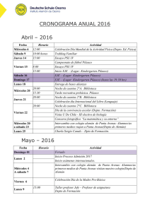CRONOGRAMA ANUAL 2016 Abril – 2016 Mayo – 2016
