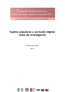 Sujetos populares y exclusión digital: notas de investigación