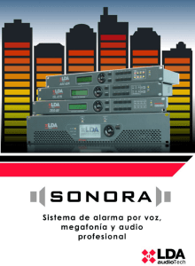 Folleto SONORA - LDA Audio Tech