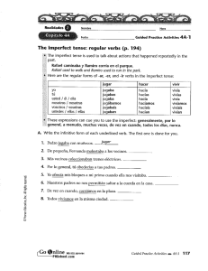 The imperfect teme: regular verbs (p. 394)