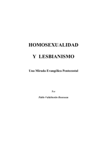 homosexualidad y lesbianismo - Seminario Metodista Pentecostal