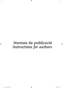Normes de publicació Instructions for authors
