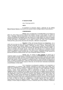 Resolución N° 268-2013-PCNM, Johnny Manuel Cáceres Valencia