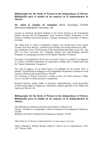 Bibliography for the Study of Women in the Independence of Mexico