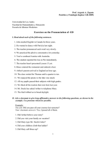 Exercises on the Pronunciation of -ED
