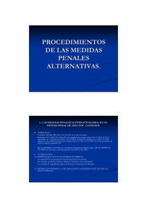 procedimientos de las medidas penales alternativas.