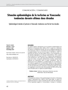 Situación epidemiológica de la tosferina en Venezuela: tendencias