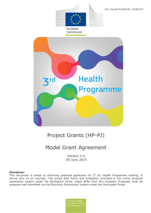 Model Grant Agreement