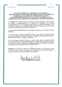 acta de adhesión de la república de colombia al acuerdo