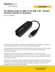 Fax Módem Externo USB 2.0 de 56K V.92 - Modem