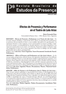 Efectos de Presencia y Performance en el Teatro de