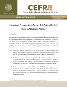 Ramo 11 "Educación Pública". PPEF 2015