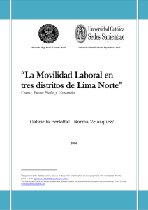 La Movilidad Laboral en tres distritos de Lima Norte