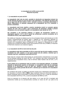 Informe de recaudación junio 2012 - Resumen de prensa